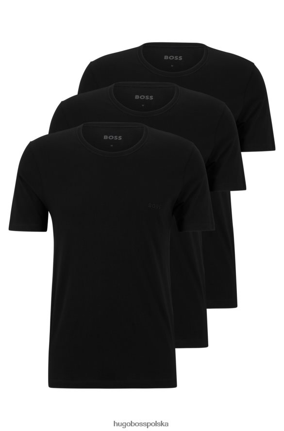 Hugo Boss Czarny hugo – trzypak bawełnianych T-shirtów z haftowanym logo czarny R0X0H61358