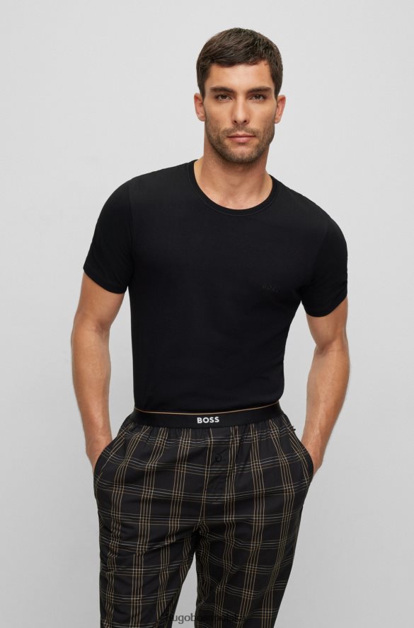 Hugo Boss Czarny hugo – trzypak bawełnianych T-shirtów z haftowanym logo czarny R0X0H61358