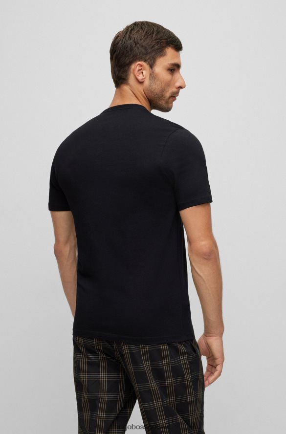 Hugo Boss Czarny hugo – trzypak bawełnianych T-shirtów z haftowanym logo czarny R0X0H61358