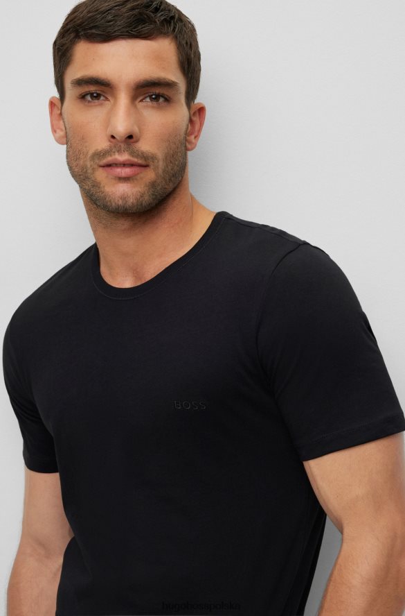 Hugo Boss Czarny hugo – trzypak bawełnianych T-shirtów z haftowanym logo czarny R0X0H61358