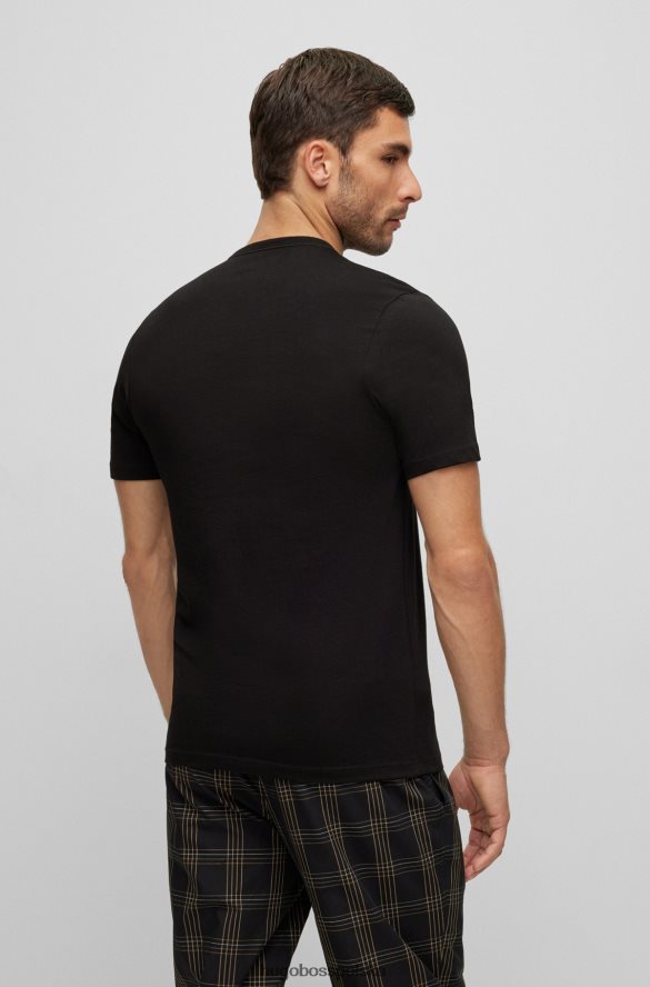 Hugo Boss Czarny trzypak T-shirtów z haftowanym logo, z bawełny hugo czarny/szary/niebieski R0X0H61356