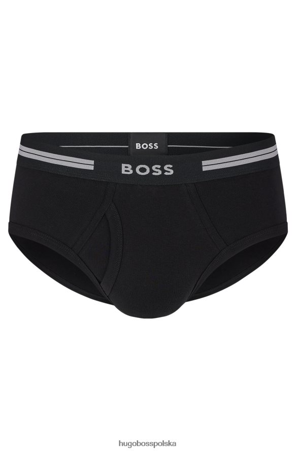 Hugo Boss Figi o regularnym stanie z bawełny organicznej z paskiem z logo hugo w kolorze czarnym czarny R0X0H63021