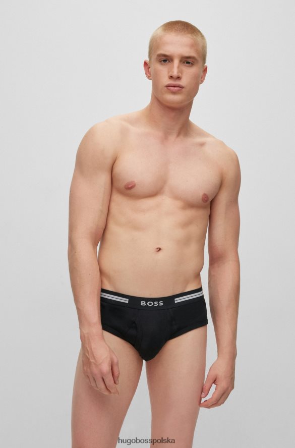 Hugo Boss Figi o regularnym stanie z bawełny organicznej z paskiem z logo hugo w kolorze czarnym czarny R0X0H63021