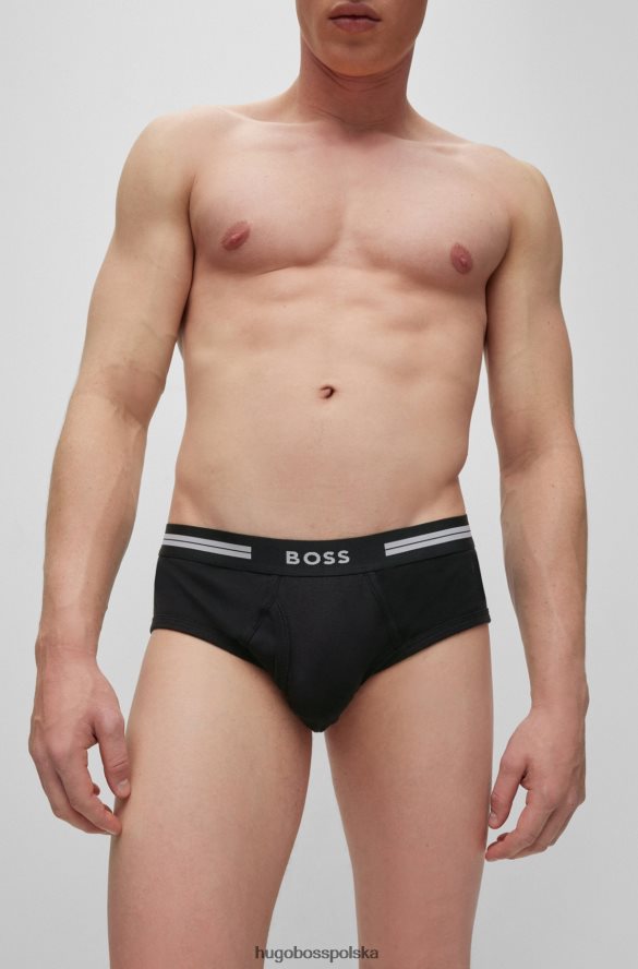 Hugo Boss Figi o regularnym stanie z bawełny organicznej z paskiem z logo hugo w kolorze czarnym czarny R0X0H63021