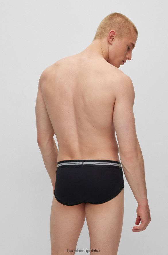 Hugo Boss Figi o regularnym stanie z bawełny organicznej z paskiem z logo hugo w kolorze czarnym czarny R0X0H63021