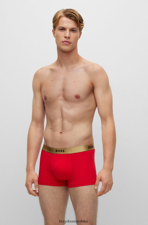 Hugo Boss Hugo Szorty z bawełny rozciągliwej o regularnym stanie i metalicznym paskiem w kolorze ciemnoczerwonym ciemno czerwony R0X0H64073