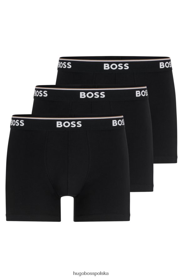 Hugo Boss Hugo Trzypak czarnych bokserek z rozciągliwej bawełny z logo czarny R0X0H62350