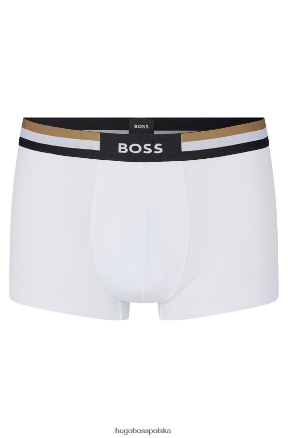 Hugo Boss Hugo białe spodenki z mieszanki bawełny z charakterystycznym paskiem w talii biały R0X0H63152