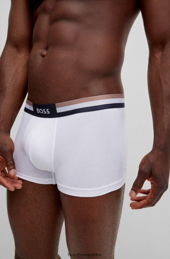 Hugo Boss Hugo białe spodenki z mieszanki bawełny z charakterystycznym paskiem w talii biały R0X0H63152