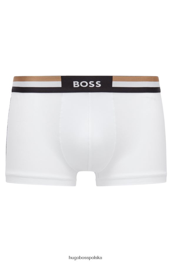 Hugo Boss Szorty z mieszanki bawełny z charakterystycznym paskiem w talii, Hugo White biały R0X0H64635