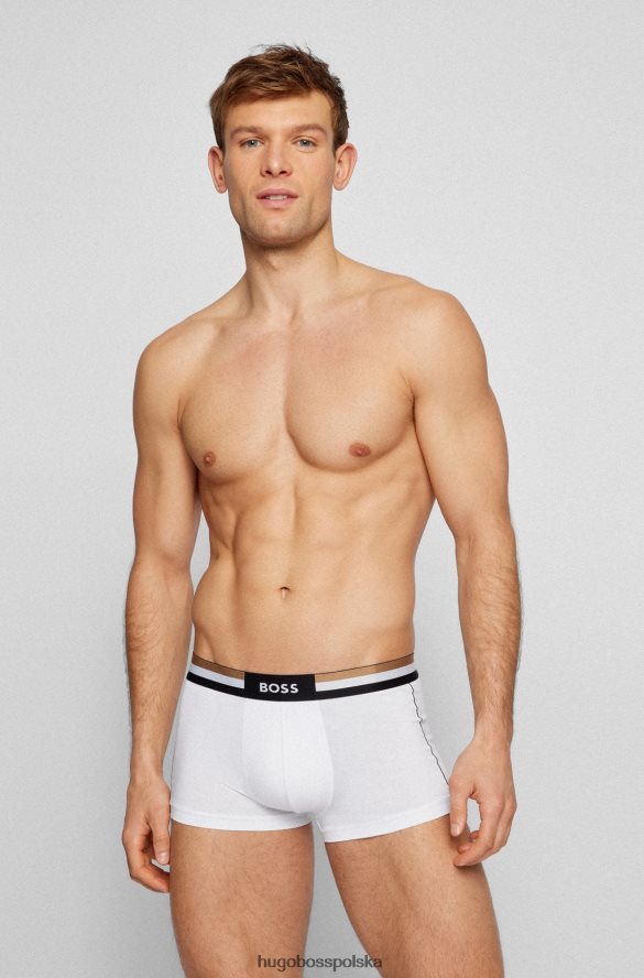 Hugo Boss Szorty z mieszanki bawełny z charakterystycznym paskiem w talii, Hugo White biały R0X0H64635