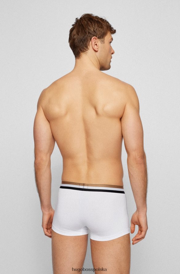 Hugo Boss Szorty z mieszanki bawełny z charakterystycznym paskiem w talii, Hugo White biały R0X0H64635