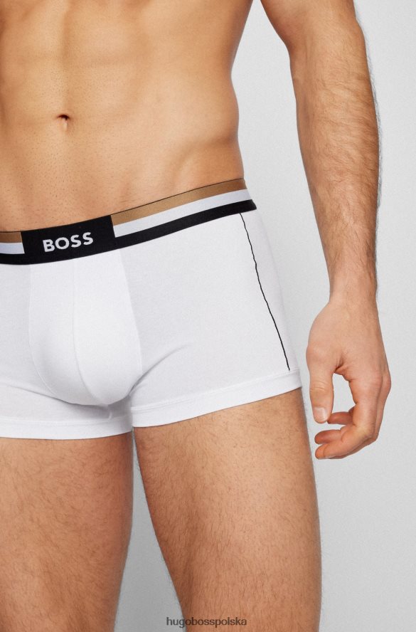 Hugo Boss Szorty z mieszanki bawełny z charakterystycznym paskiem w talii, Hugo White biały R0X0H64635