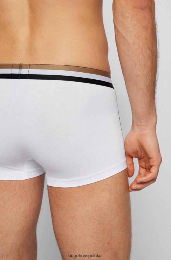Hugo Boss Szorty z mieszanki bawełny z charakterystycznym paskiem w talii, Hugo White biały R0X0H64635
