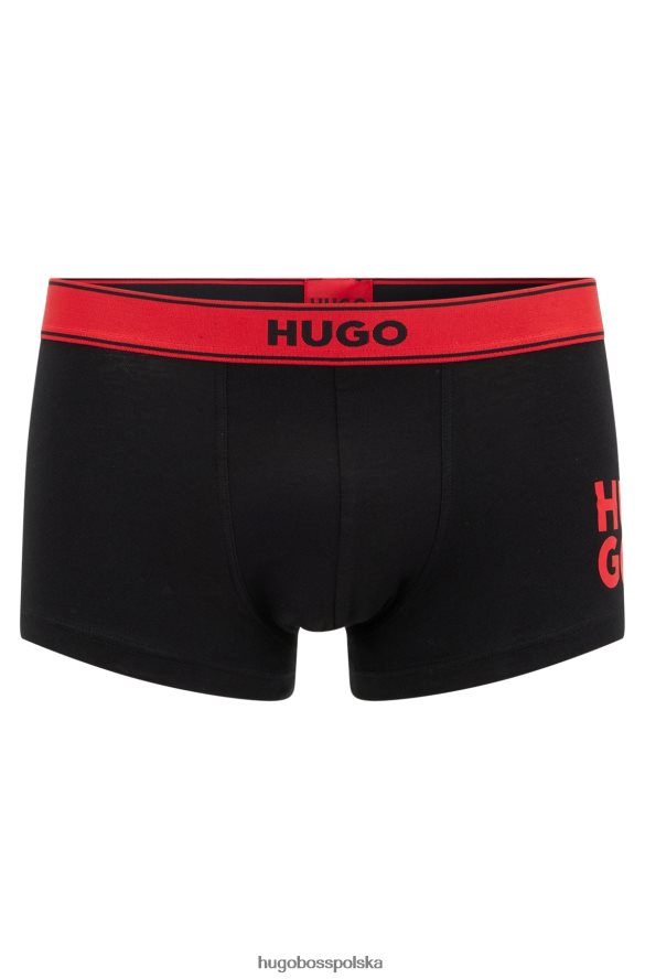 Hugo Boss Szorty z rozciągliwej bawełny z nałożonym logo, czarne hugo czarny R0X0H63243