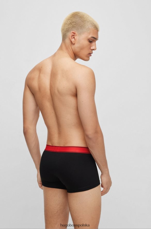 Hugo Boss Szorty z rozciągliwej bawełny z nałożonym logo, czarne hugo czarny R0X0H63243