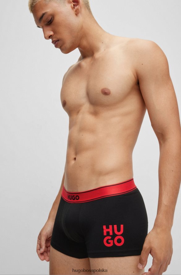 Hugo Boss Szorty z rozciągliwej bawełny z nałożonym logo, czarne hugo czarny R0X0H63243
