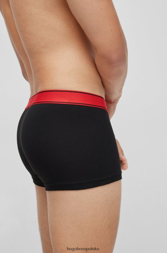 Hugo Boss Szorty z rozciągliwej bawełny z nałożonym logo, czarne hugo czarny R0X0H63243