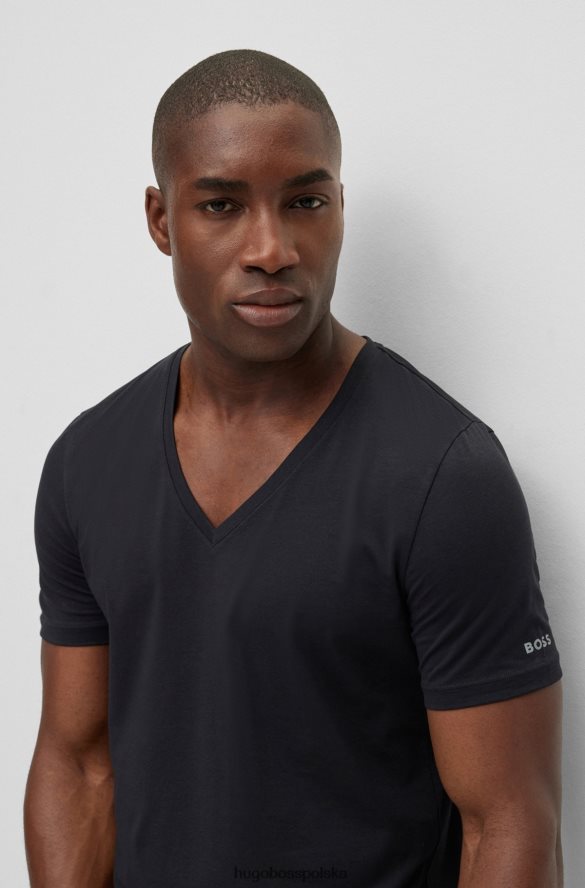 Hugo Boss T-shirt z domieszką bawełny o dopasowanym kroju i nadrukowanym logo hugo w kolorze czarnym czarny R0X0H63552