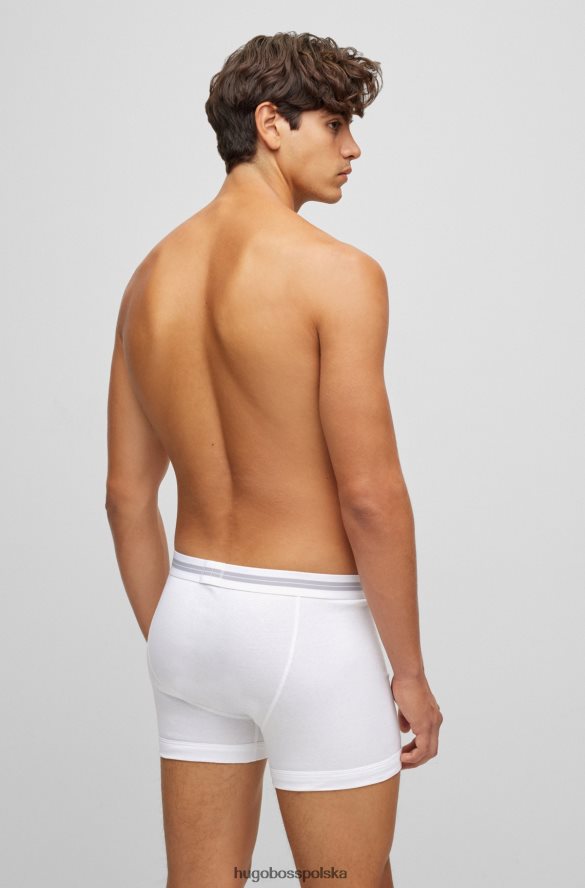 Hugo Boss białe spodenki z organicznej bawełny z logo hugo w pasie biały R0X0H61368