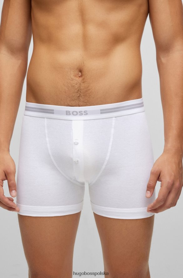Hugo Boss białe spodenki z organicznej bawełny z logo hugo w pasie biały R0X0H61368