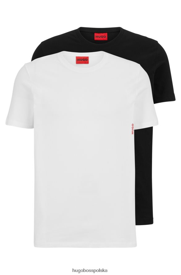 Hugo Boss biały dwupak bawełnianej bielizny hugo z pionowym logo biało-czarny R0X0H61036