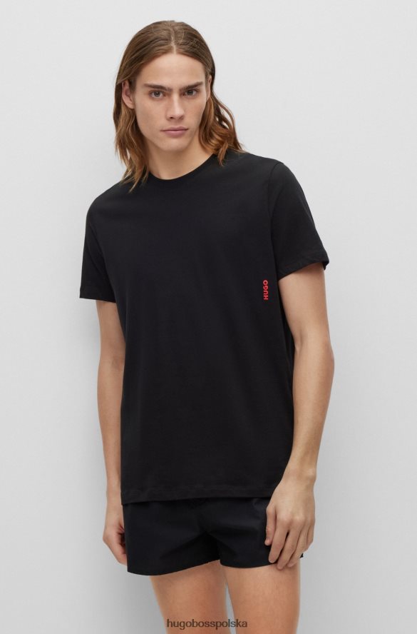 Hugo Boss biały dwupak bawełnianej bielizny hugo z pionowym logo biało-czarny R0X0H61036