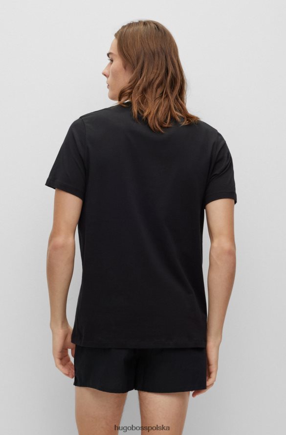 Hugo Boss biały dwupak bawełnianej bielizny hugo z pionowym logo biało-czarny R0X0H61036