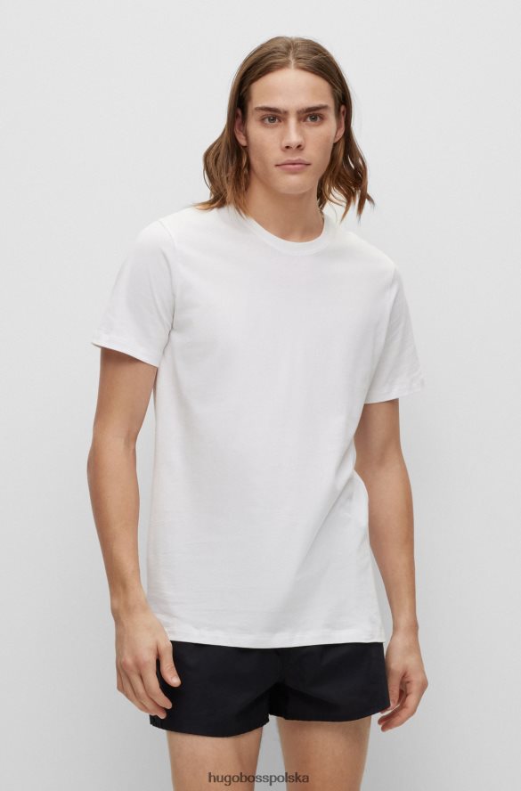 Hugo Boss biały dwupak bawełnianej bielizny hugo z pionowym logo biało-czarny R0X0H61036