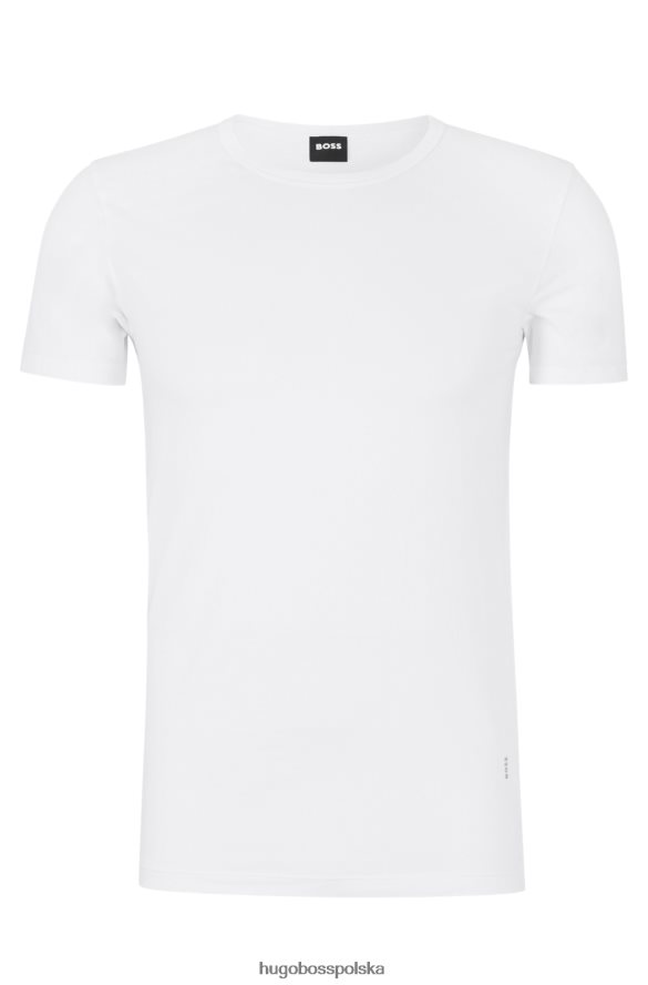 Hugo Boss biały dwupak koszulek z rozciągliwej bawełny hugo z logo biały R0X0H62928