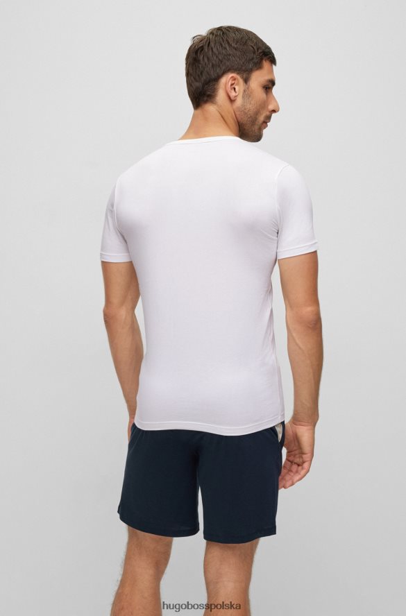 Hugo Boss biały dwupak koszulek z rozciągliwej bawełny hugo z logo biały R0X0H62928