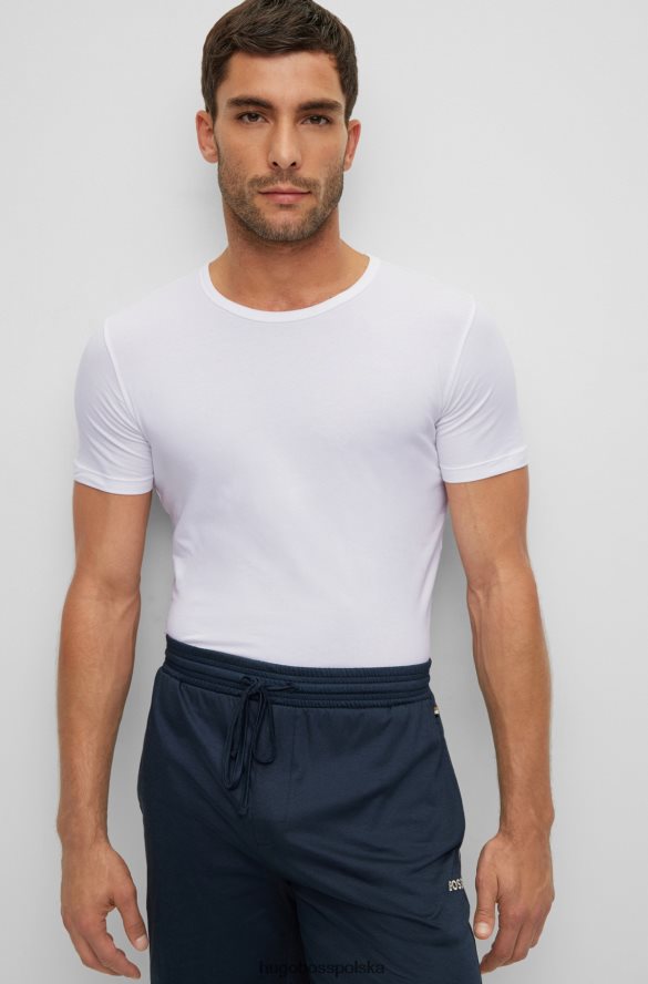 Hugo Boss biały dwupak koszulek z rozciągliwej bawełny hugo z logo biały R0X0H62928