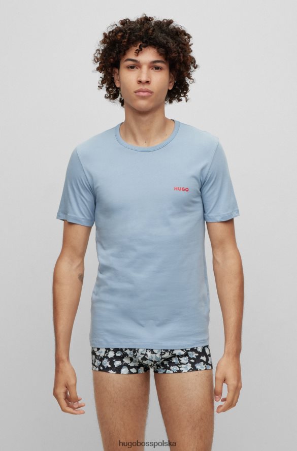 Hugo Boss biały trójpak bielizny-t-shirtów z nadrukiem czerwonego logo hugo biały/ciemny niebieski R0X0H61040