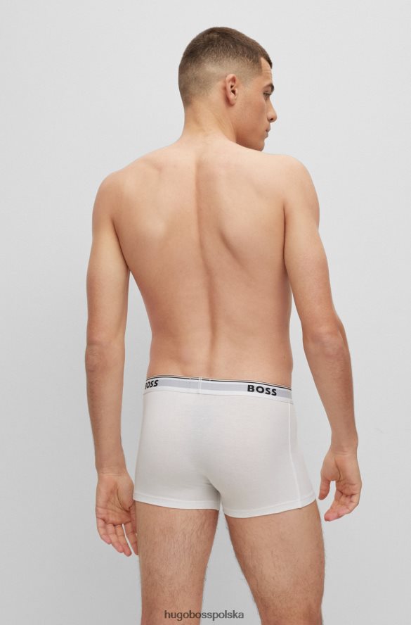 Hugo Boss biały trójpak bokserek ze stretchu bawełnianego z logo w pasie hugo biały/szary/czarny R0X0H62118