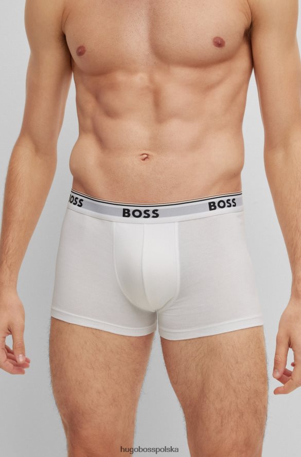 Hugo Boss biały trójpak bokserek ze stretchu bawełnianego z logo w pasie hugo biały/szary/czarny R0X0H62118