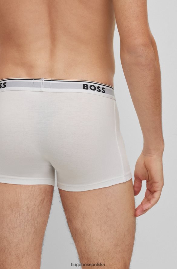 Hugo Boss biały trójpak bokserek ze stretchu bawełnianego z logo w pasie hugo biały/szary/czarny R0X0H62118