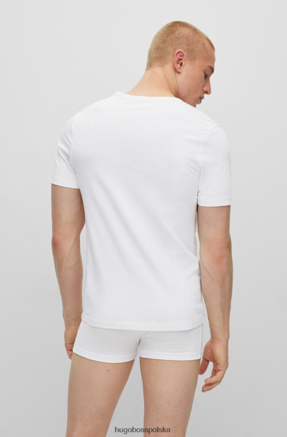 Hugo Boss biały trzypak T-shirtów z dekoltem w kształcie litery V, z bawełnianego dżerseju hugo biały R0X0H62298