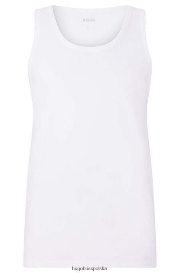 Hugo Boss biały trzypak bawełnianych podkoszulek hugo z haftowanymi logo biały R0X0H62561
