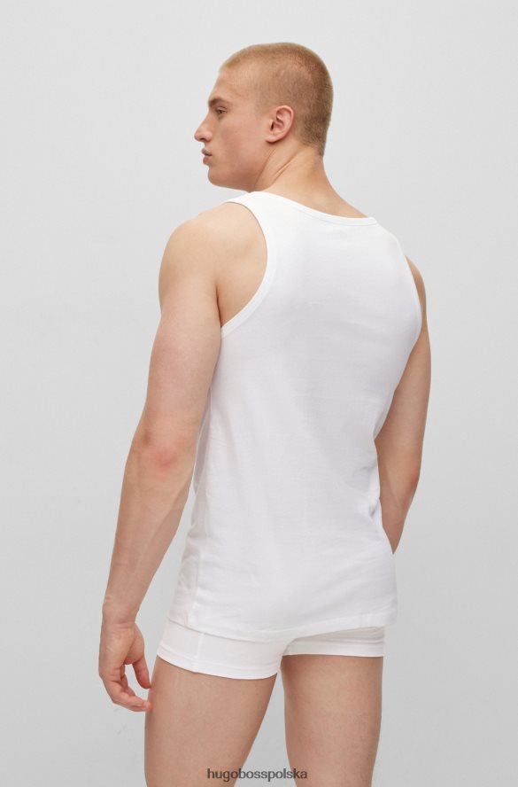 Hugo Boss biały trzypak bawełnianych podkoszulek hugo z haftowanymi logo biały R0X0H62561