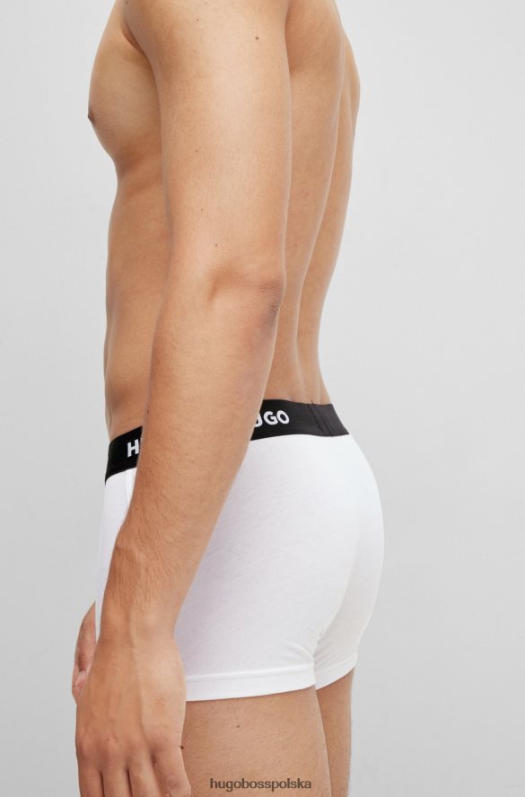 Hugo Boss biały trzypak hugo spodenek z logo i paskiem, z elastycznej bawełny biały R0X0H63163