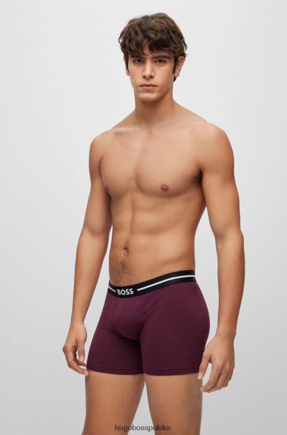 Hugo Boss ciemnoniebieski trzypak bokserek hugo z elastycznej bawełny ciemnoniebieski/czerwony R0X0H63299