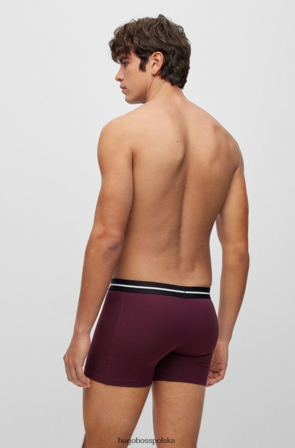 Hugo Boss ciemnoniebieski trzypak bokserek hugo z elastycznej bawełny ciemnoniebieski/czerwony R0X0H63299