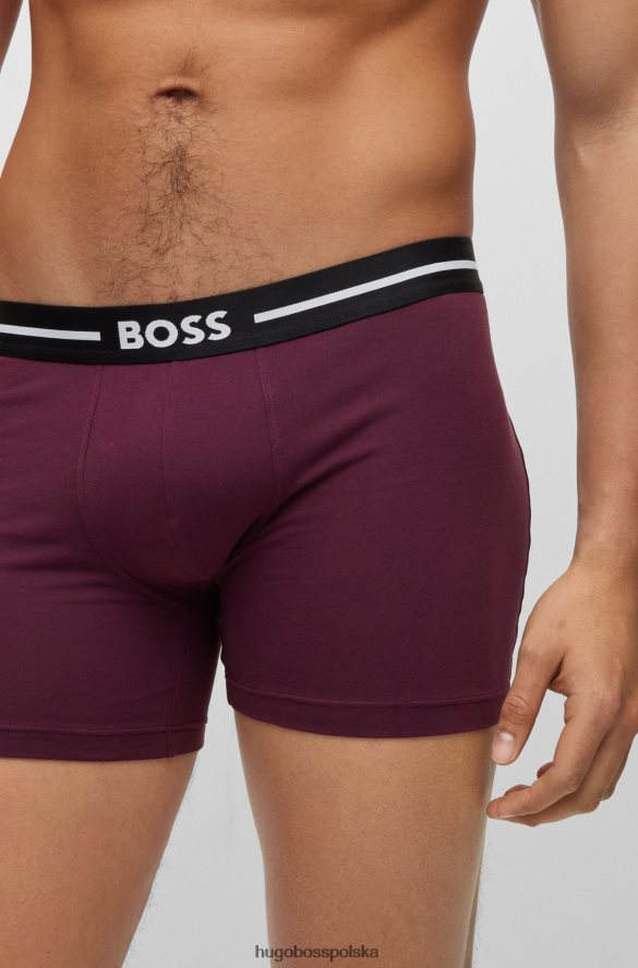 Hugo Boss ciemnoniebieski trzypak bokserek hugo z elastycznej bawełny ciemnoniebieski/czerwony R0X0H63299
