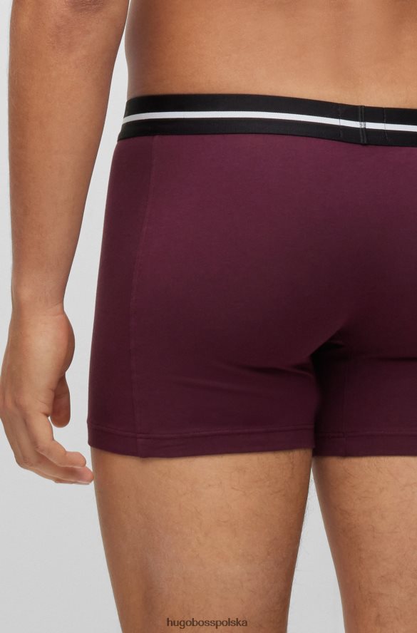 Hugo Boss ciemnoniebieski trzypak bokserek hugo z elastycznej bawełny ciemnoniebieski/czerwony R0X0H63299