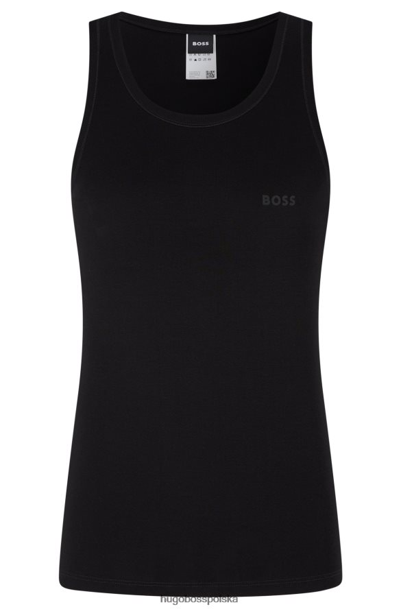Hugo Boss czarna kamizelka hugo z organicznej bawełny z tonalnym logo czarny R0X0H61449