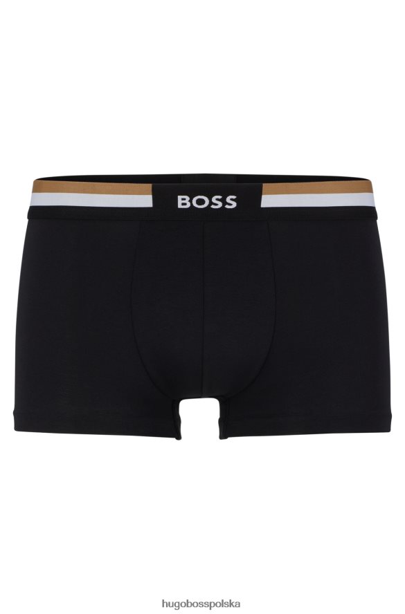 Hugo Boss czarne spodenki z mieszanki bawełny Hugo z charakterystycznym paskiem w talii czarny R0X0H63151