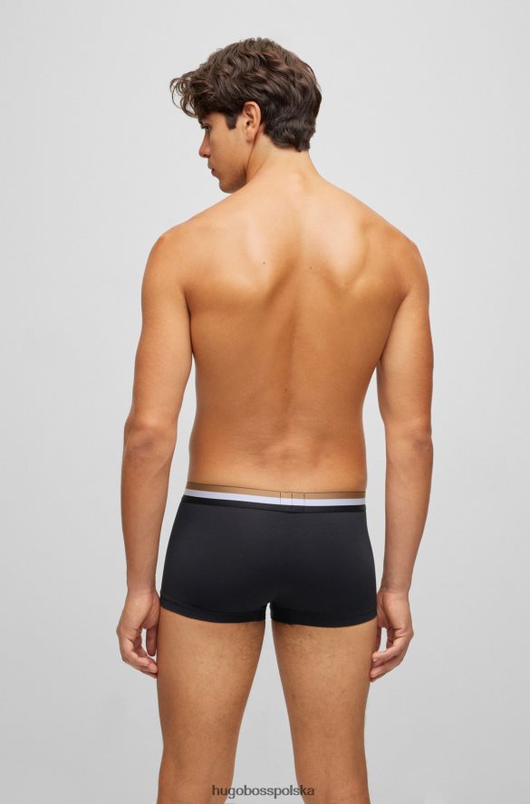 Hugo Boss czarne spodenki z mieszanki bawełny Hugo z charakterystycznym paskiem w talii czarny R0X0H63151