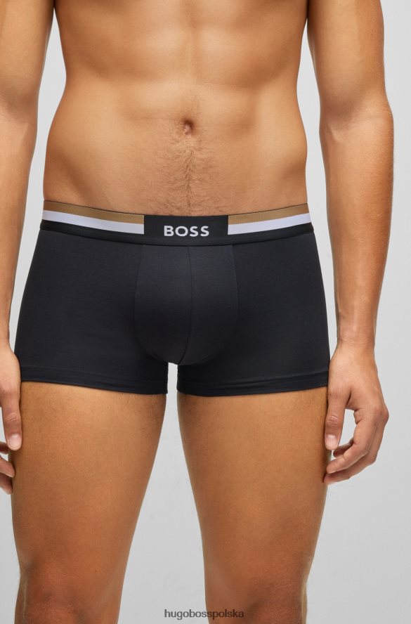 Hugo Boss czarne spodenki z mieszanki bawełny Hugo z charakterystycznym paskiem w talii czarny R0X0H63151