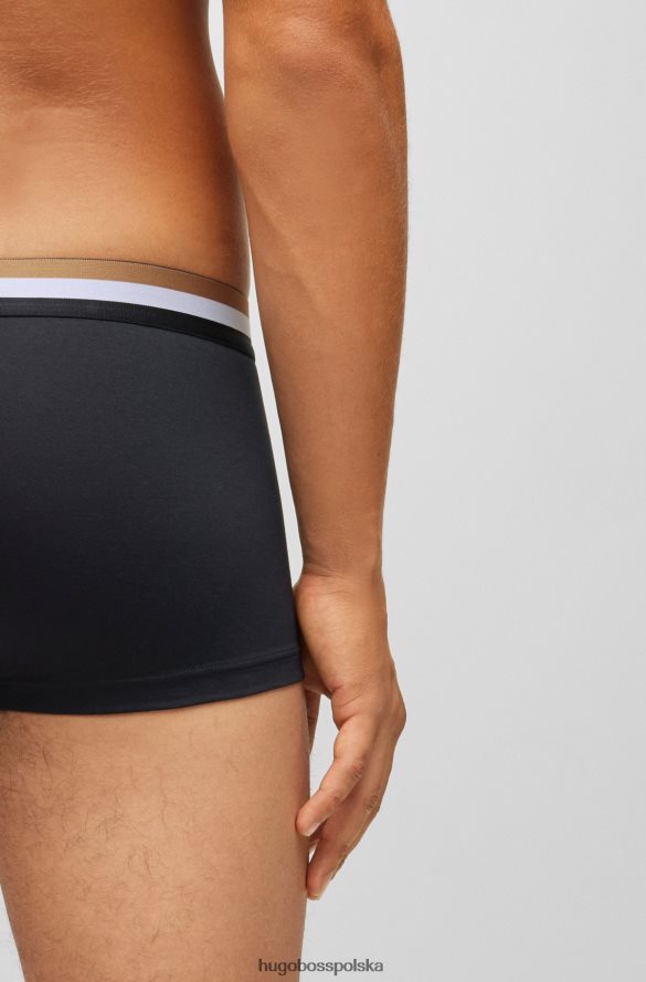 Hugo Boss czarne spodenki z mieszanki bawełny Hugo z charakterystycznym paskiem w talii czarny R0X0H63151