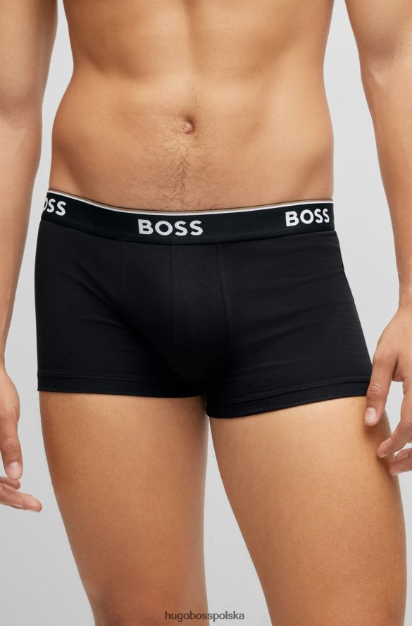 Hugo Boss czarny trójpak bokserek ze stretchu bawełnianego z logo w pasie hugo czarny R0X0H62124